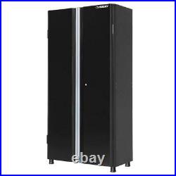 24-Gauge Lockable Steel Freestanding Garage Cabinet w Adjustable Shelves & Feet