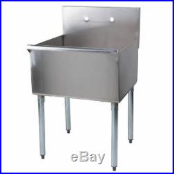 24 Restaurant Utility Sink Indoor Kitchen 16 Gauge Galvanized Stainless Steel