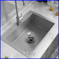 24x18 Kitchen Sink 16 Gauge Single Bowl, Drop In, Stainless Steel, Include Faucet