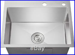 25 X 18 Inch Drop-In Tight Radius 18 Gauge Stainless Steel Topmount Kitchen Sink