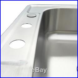 25''x 22''Single Bowl Stainless Steel Kitchen Sink 16 Gauge Drop Undermount