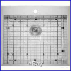 25 x 22 x 9 18 Gauge Stainless Steel Top Mount Sink Dish Grid with Drain Kit