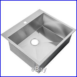 25 x 22 x 9 TopMount Single Basin 18 Gauge Stainless Steel Drain Kitchen Sink