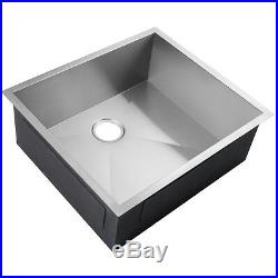 25 x 22 x 9 Undermount Single Basin Stainless Steel Kitchen Sink 18 Gauge
