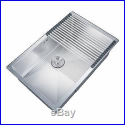 28 x 18 x 9 Deep Stainless Steel 18 Gauge Undermount Single Bowl Kitchen Sink