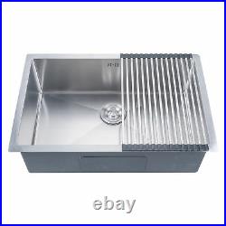 28 x 18 x 9 Deep Stainless Steel Kitchen Sink 18 Gauge Undermount Single Bowl