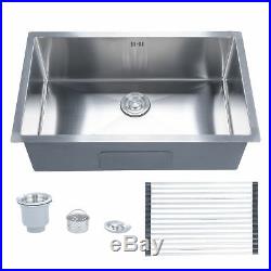 28 x 18 x 9Deep Stainless Steel Single Bowl 18 Gauge Undermount Kitchen Sink