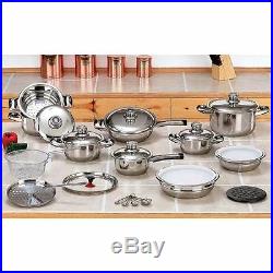 28pc 12-Element High-Quality, Heavy-Gauge Stainless Steel Cookware Set
