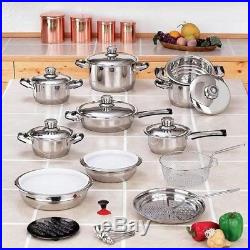 28pc 12-element High-quality Heavy-gauge Stainless Steel Cookware Set