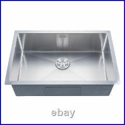 28x18x9 Deep Stainless Steel 18 Gauge Undermount Kitchen Sink Single Bowl