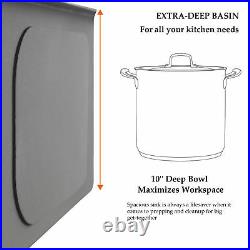 28x18x9 Deep Stainless Steel 18 Gauge Undermount Kitchen Sink Single Bowl