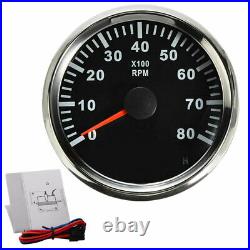 2PCS 85mm GPS Speedometer 160MPH & 85mm Tachometer Gauge 0-8000RPM Red Backlight