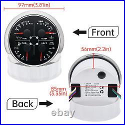 3 Gauge Set 85mm GPS Speedometer 0-120MPH Tachometer Fuel Level Gauge for Boat