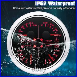 3 Gauge Set 85mm GPS Speedometer 0-60MPH Tachometer & 85mm 4 in 1 Gauge for Boat
