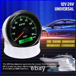 3 Gauge Set 85mm GPS Speedometer 0-80MPH withTacho & 52mm Fuel Temp Oil Voltmeter