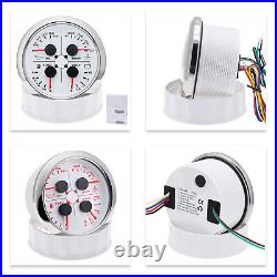 3 Gauge Set 85mm GPS Speedometer 80 MPH Tachometer Fuel/Pressure/Water Temp/Volt