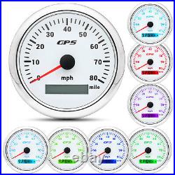 3 Gauge Set 85mm GPS Speedometer 80 MPH Tachometer Fuel/Pressure/Water Temp/Volt