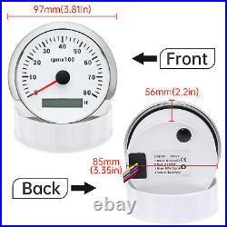 3 Gauge Set 85mm GPS Speedometer 80 MPH Tachometer Fuel/Pressure/Water Temp/Volt