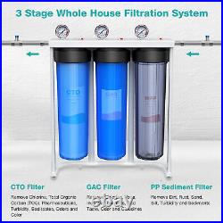 3-Stage Whole House Water Filter System 20x4.5 with Spin Down Sediment Filter