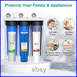 3-Stage Whole House Water Filter System 20x4.5 with Spin Down Sediment Filter