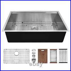 30'' 18 Gauge 304 Kitchen Sink Single Bowl Stainless Steel Farmhouse with Strainer