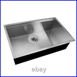 30'' 18 Gauge 304 Kitchen Sink Single Bowl Stainless Steel Farmhouse with Strainer