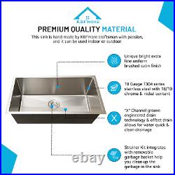 30 Inch 18 Gauge Undermount-Topmount Laundry Utility Sink Stainless Single Bowl