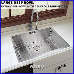 30 Inch Undermount Workstation Kitchen Sink 16 Gauge Single Bowl Stainless Steel