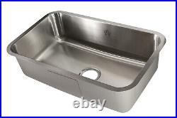 30 L x 18 W Single Bowl Rectangular Undermount Kitchen Sink with Accessories