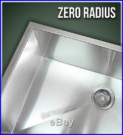 30 Single Bowl Undermount 16 Gauge 304 Stainless Steel Kitchen Sink Zero Radius