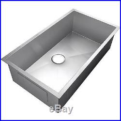 30 Single Bowl Undermount 16 Gauge 304 Stainless Steel Kitchen Sink Zero Radius