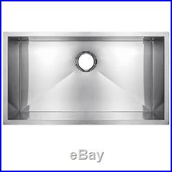 30 Single Bowl Undermount 16 Gauge 304 Stainless Steel Kitchen Sink Zero Radius