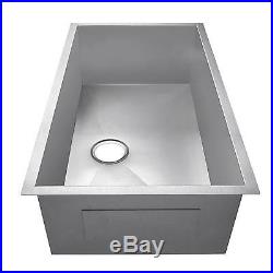 30 Single Bowl Undermount 16 Gauge 304 Stainless Steel Kitchen Sink Zero Radius
