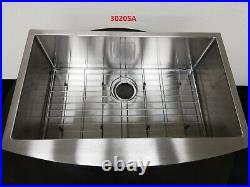 30 Stainless Steel Kitchen Farm Sink Curved Front Single Bowl