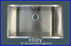 30 Stainless Steel Single Bowl 16 Gauge Under mount Kitchen sink
