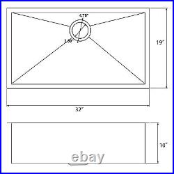 30 Stainless Steel Single Bowl 16 Gauge Under mount Kitchen sink