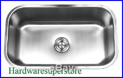 30 x 18 x 10 Stainless Steel 18 Gauge Undermount Single Bowl Kitchen Sink
