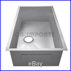 30 x 18 x 9 Single Basin 18 Gauge Stainless Steel Undermount Kitchen Sink