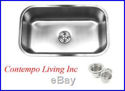 30 x 18x 10 Deep Stainless Steel Single Bowl 18 Gauge Undermount Kitchen Sink