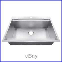 30 x 22 x 9 Top Mount Single Bowl 18 Gauge Stainless Steel Kitchen Sink Combo