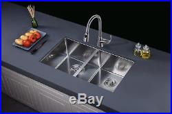 30x17 Undermount Double Bowl Stainless Steel 304 16 Gauge Kitchen Sink