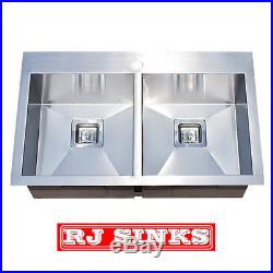 31 inch Top Mount Double Bowl 16 Gauge Stainless Steel Kitchen Sink