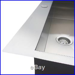 32 Stainless Steel Single Bowl Top Mount Drop in 18-Gauge Kitchen Sink