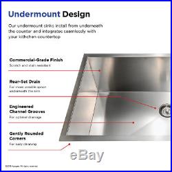 32 inch 16 Gauge Stainless Steel Undermount Kitchen Sink Grid Strainer Package