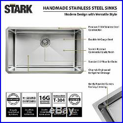 32 inch Undermount Single Bowl 16 gauge Stainless Steel Kitchen Sink Package