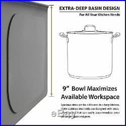 32 inch Undermount Single Bowl 16 gauge Stainless Steel Kitchen Sink Package