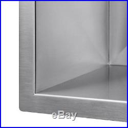 32 x 18 x 9 18 Gauge Stainless Steel Top Mount 50/50 Double Bowl Kitchen Sink