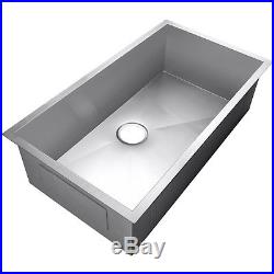 32 x 18 x 9 Single Basin 18 Gauge Stainless Steel Undermount Kitchen Sink