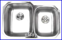 32 x 20 Undermount Double Bowl 60/40 Heavy Gauge Stainless Steel Kitchen Sink