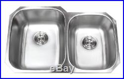 32 x 20 Undermount Double Bowl 60/40 Heavy Gauge Stainless Steel Kitchen Sink